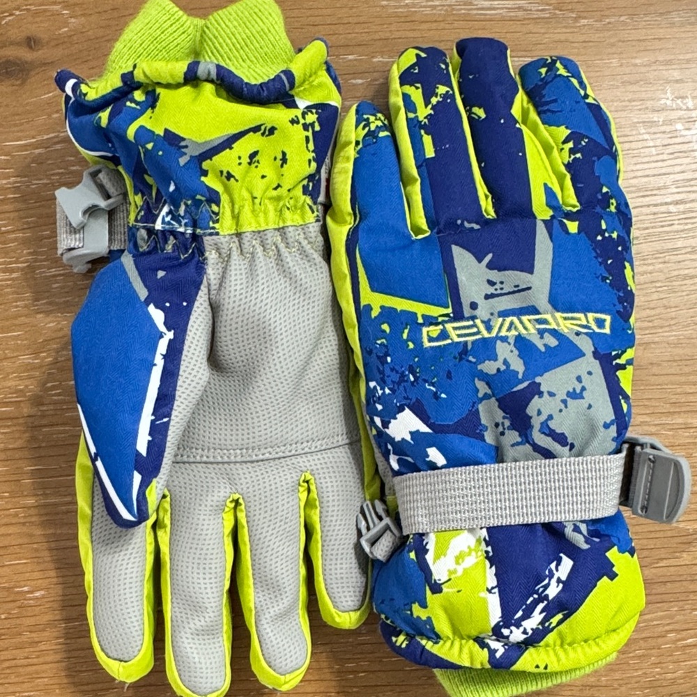 Kids Winter Gloves - Blue and Yellow